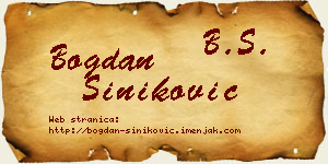 Bogdan Šiniković vizit kartica
